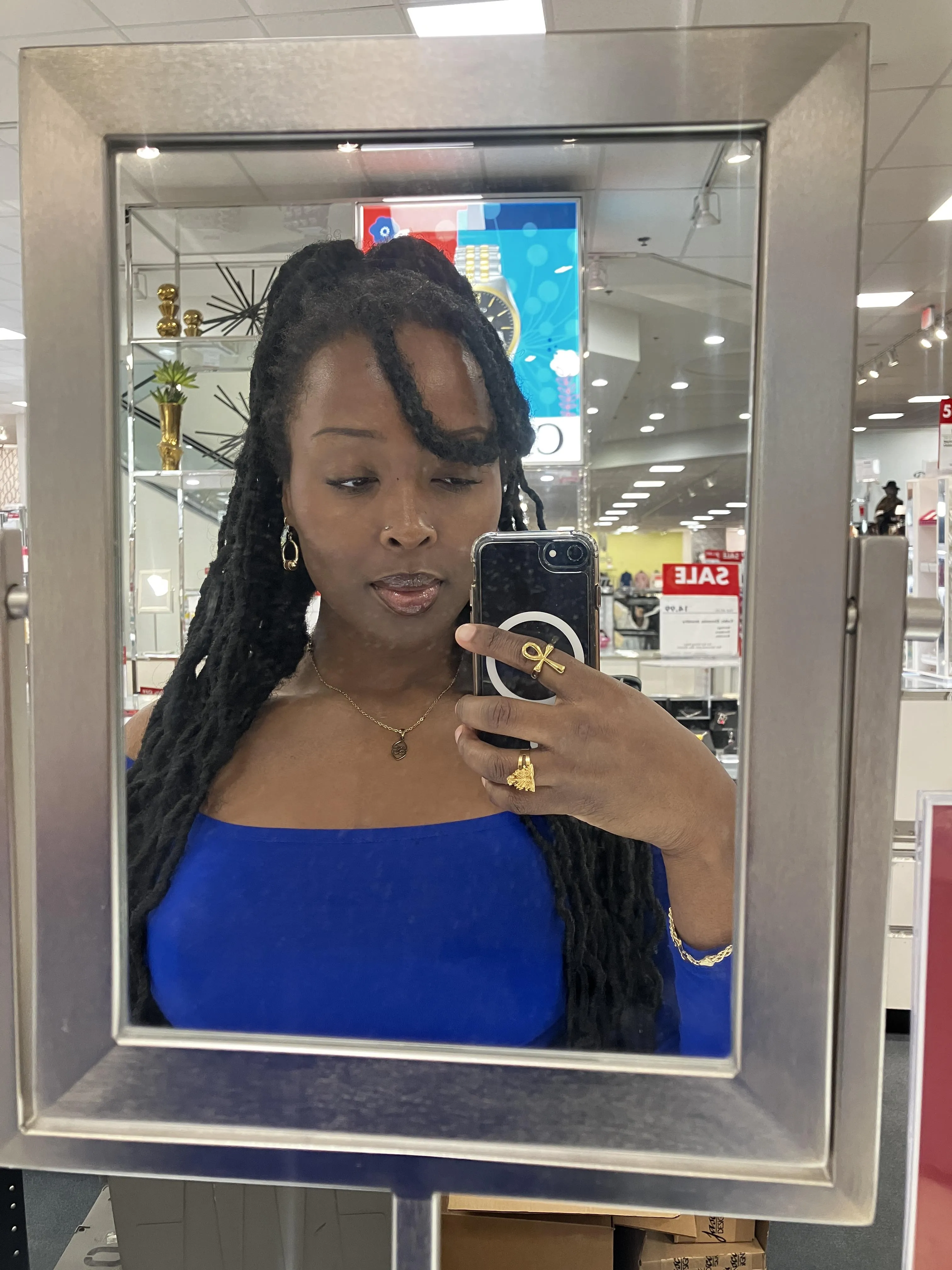 the mirror is dusty, but the connection between me and your bank account is crystal clear