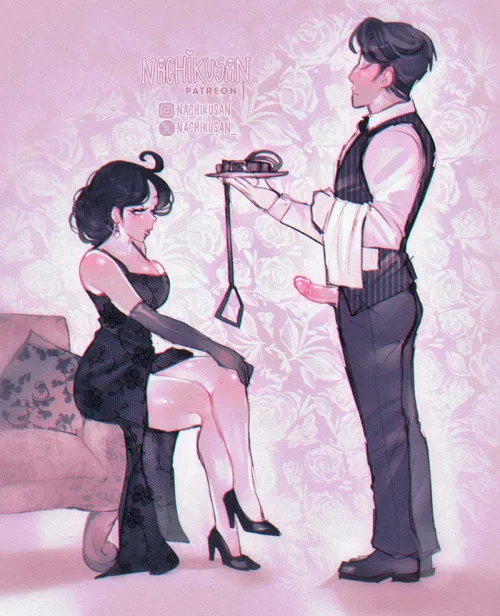 Butler rp in a gentle femdom mindset has to be one of the best things ever :3 art by @Nachikusan_