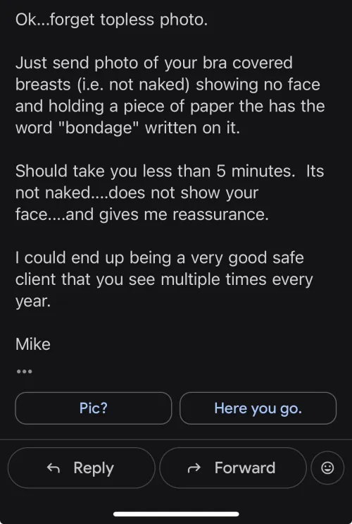 “I need to know you’re not a scam”