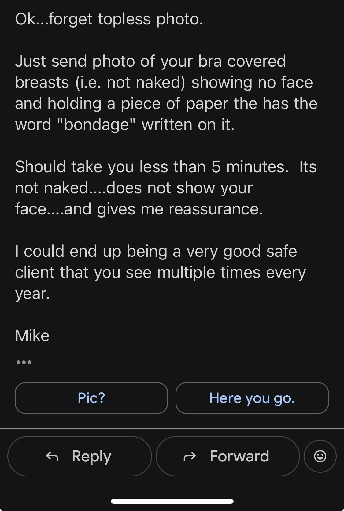 “I need to know you’re not a scam”