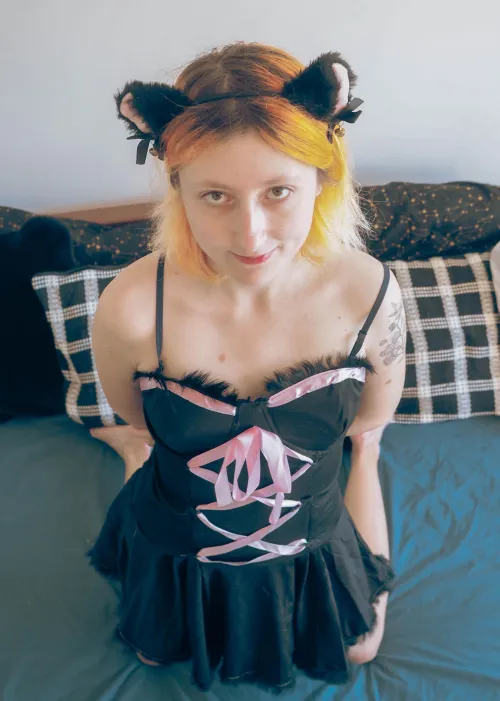 Is it just me, or do the kitty ears actually go well with this dress