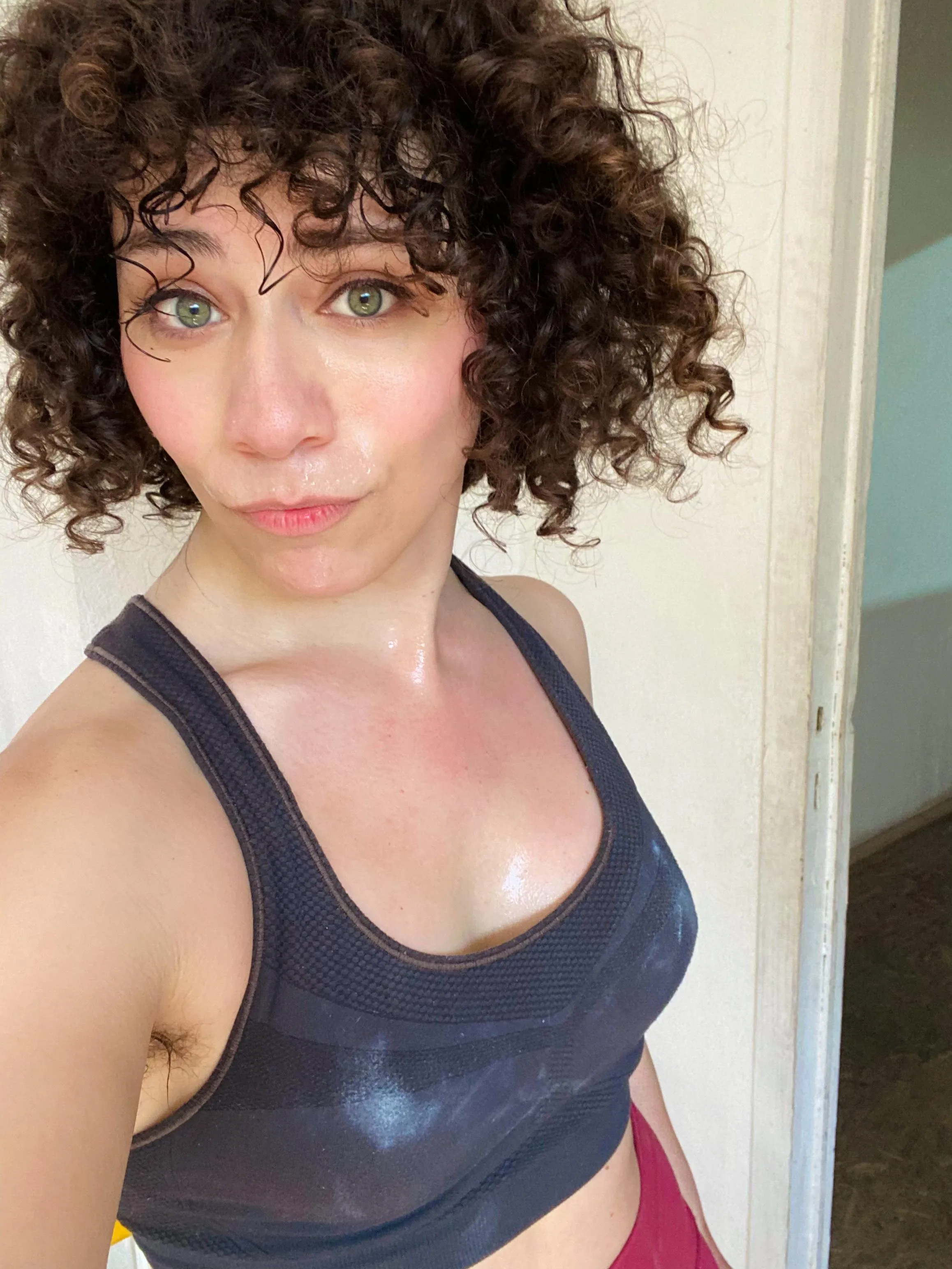 Glimmering with the beauty of a hard workout.