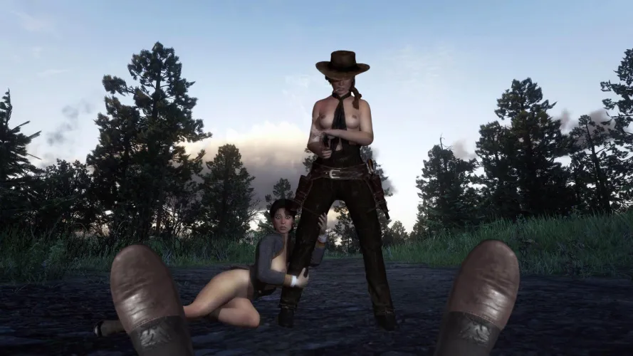 Dakota Gunnar challenged Sadie to a gunfight for the right to fuck Mary. Dakota Gunnar will fuck no more. (Rastifan)