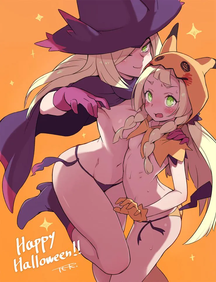 Lillie and Lusamine are ready for Halloween
