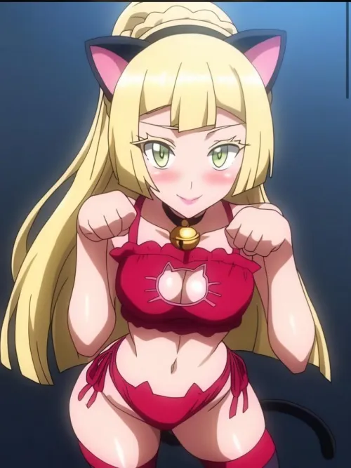 Lillie in cat cosplay