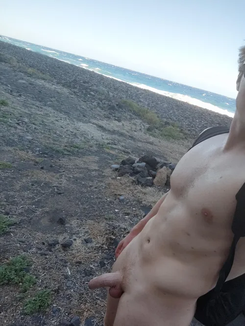 Left the clothes in the car and started walking down the coast