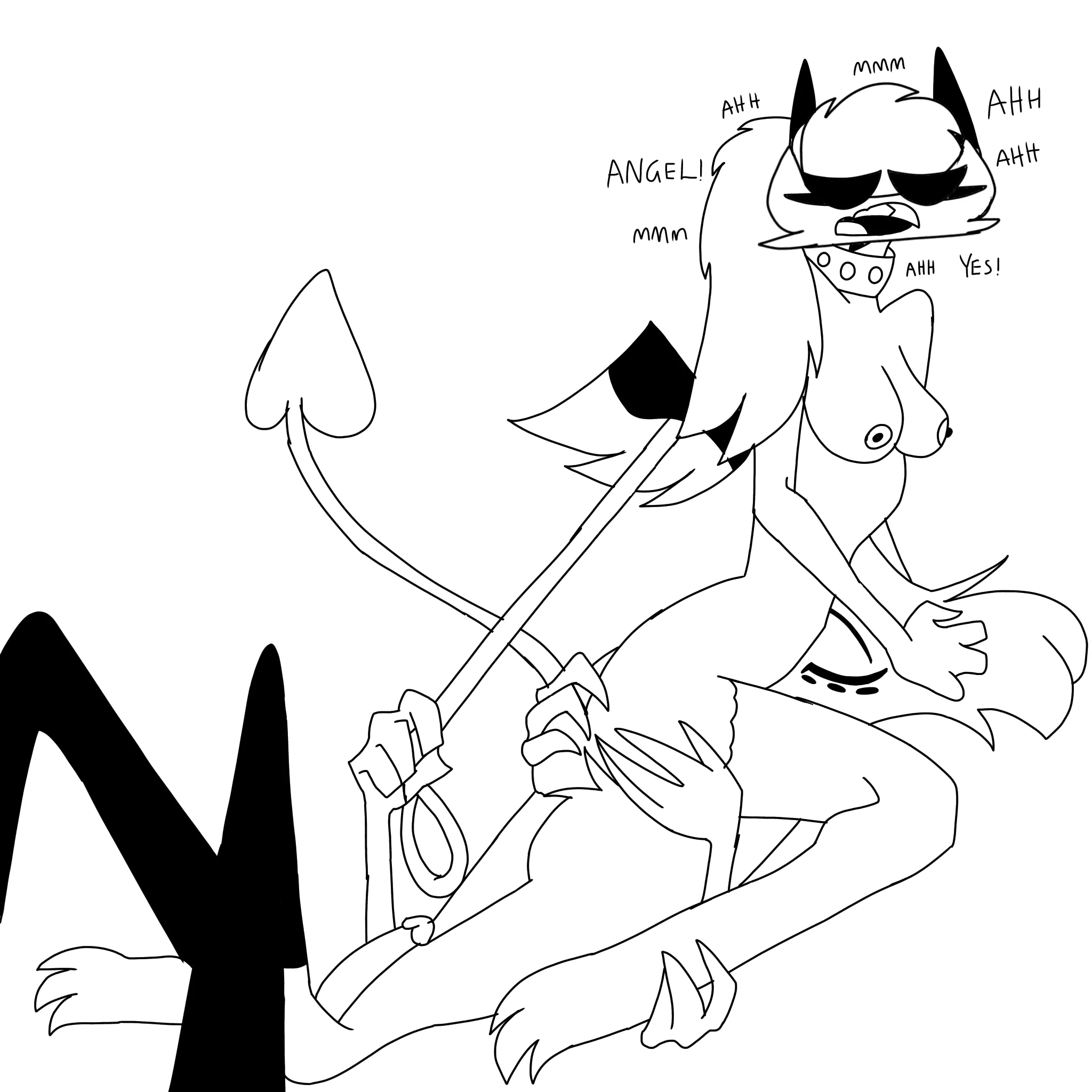 Gracie loves how Angel eats her out while leashing her