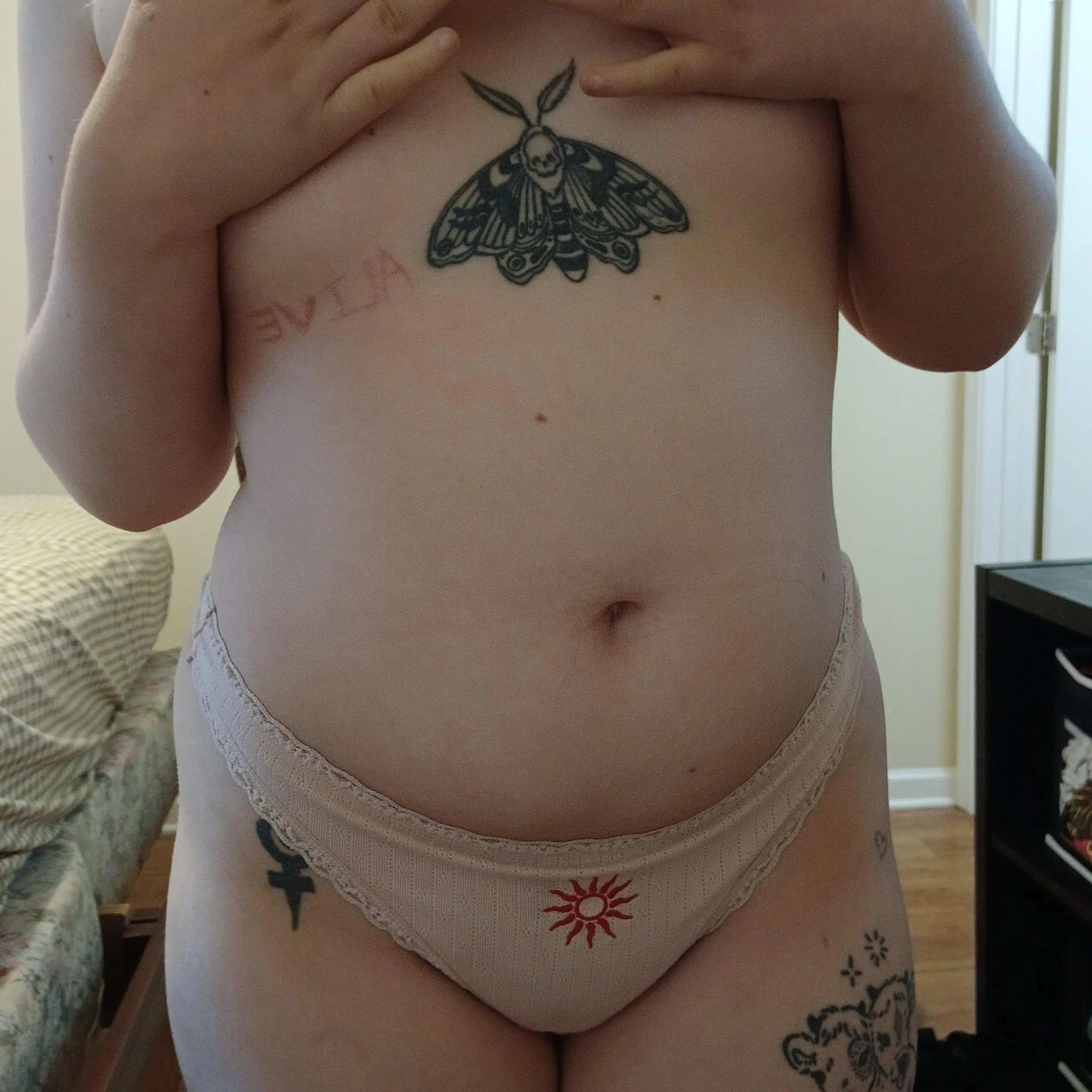 ☆selling☆ amazing, intoxicating smell from a goth college slut. Dm me before I revamp my pantie drawer