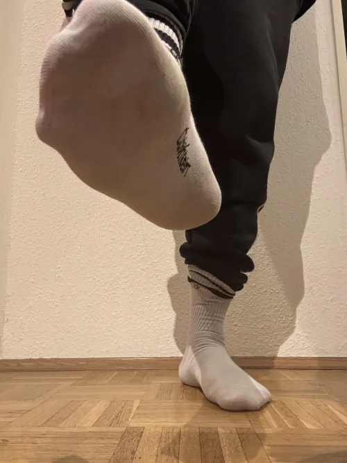 On your knees and sniff that white sox for Daddy (36). Be my nasty kinky pig.