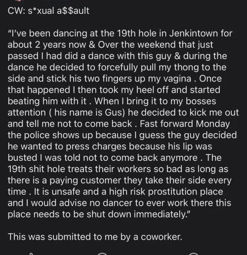 Assaulted at the club