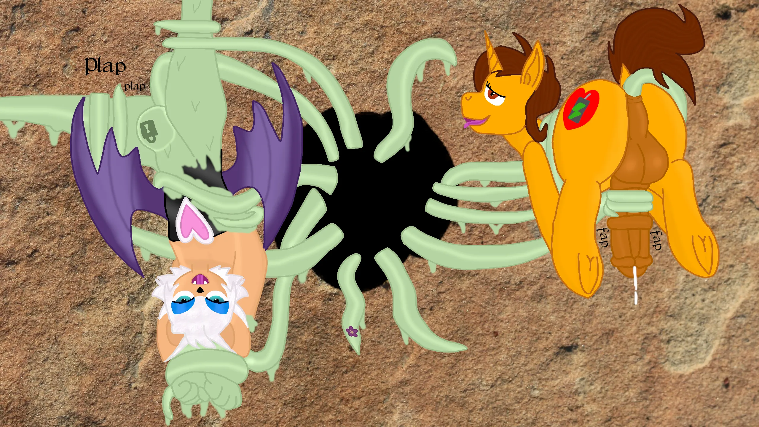 Rouge getting tentacled with a unicorn (OC)