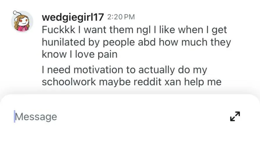 this dork knows what she wants. Every upvote is ten minutes in a shoulder wedgie