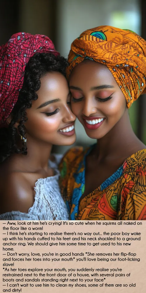 You’ll learn to enjoy serving as our shoe-cleaning slave