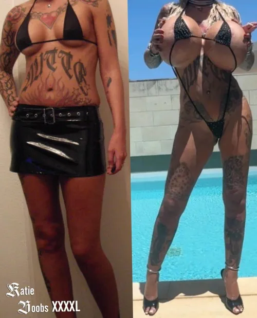 Barely keeping them in my bikini!