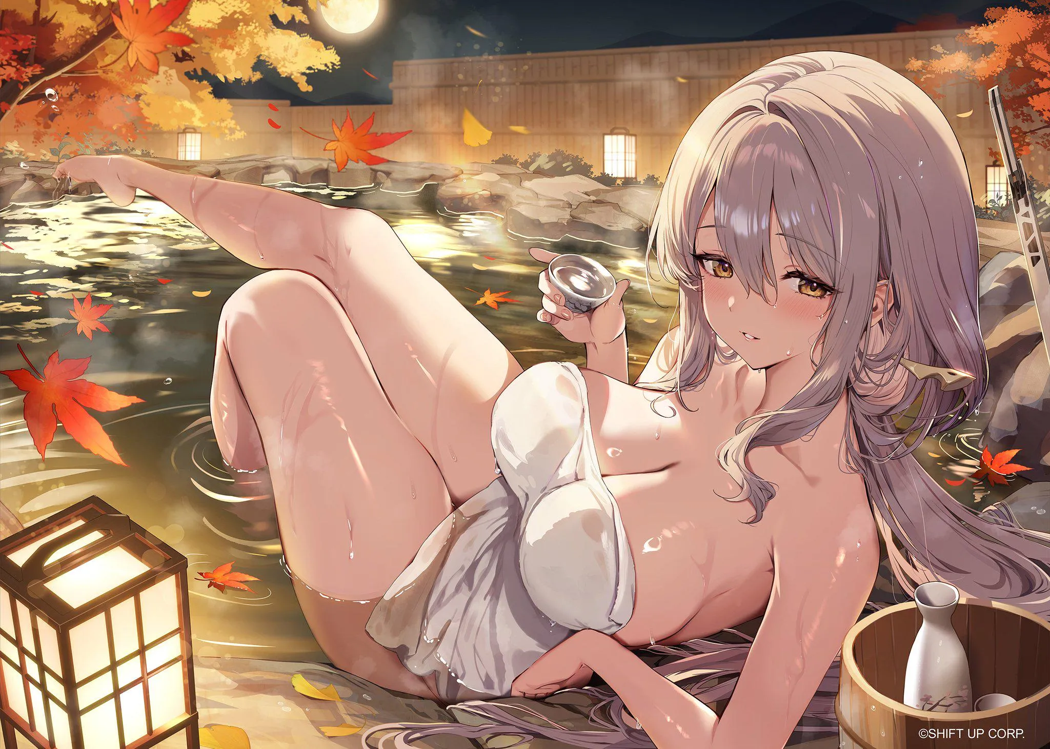 Scarlet relaxing at an onsen