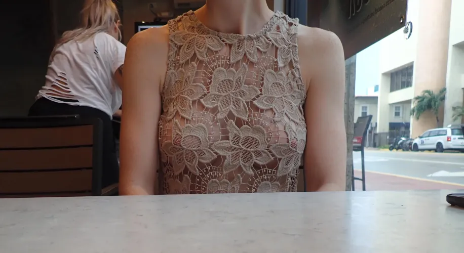 Free the nipples at the café