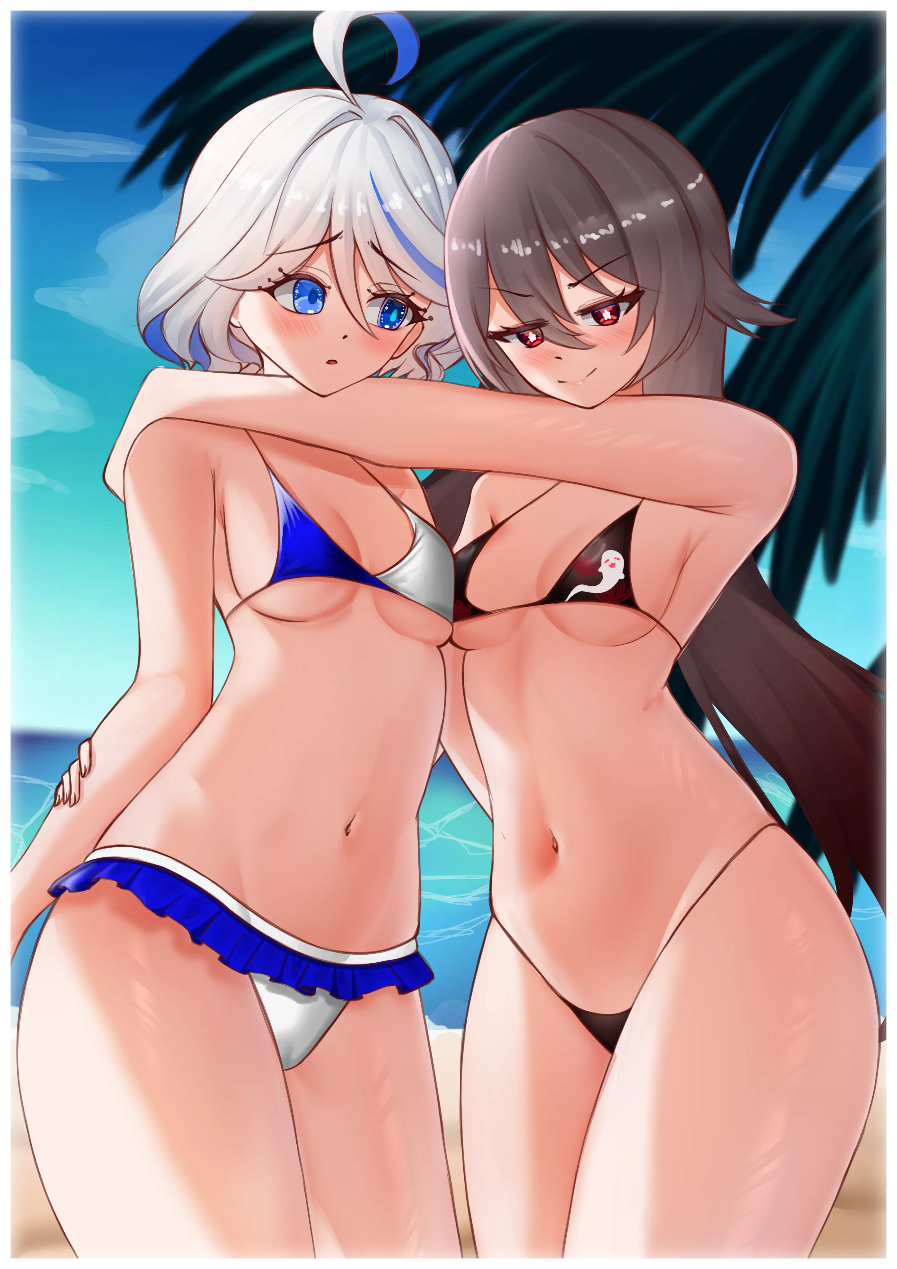Furina & Hu Tao in bikinis (NotporRed / dmirald) [Genshin Impact]