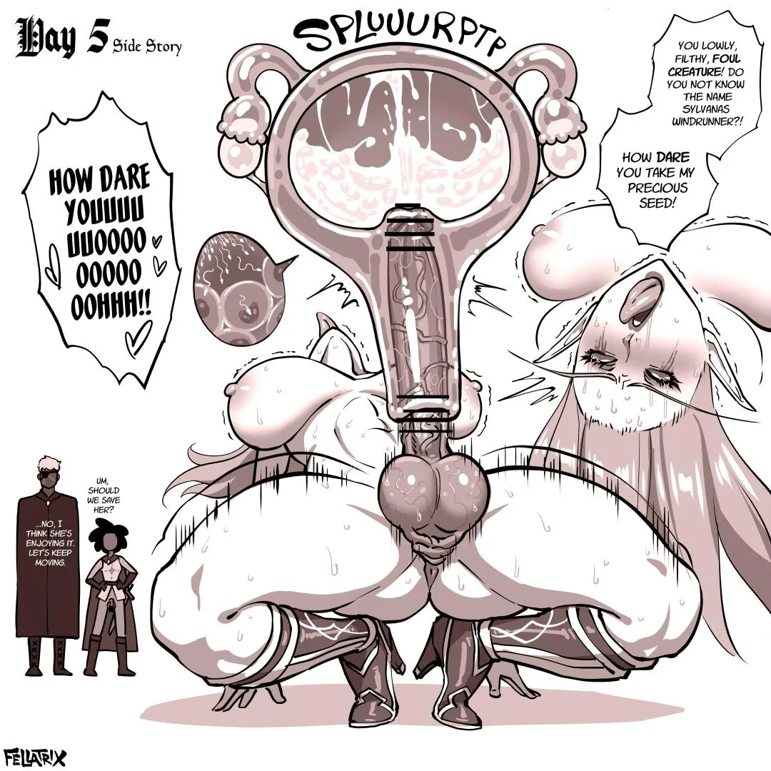 Futa Sylvanas got drain by a new monster (Fellatrix)