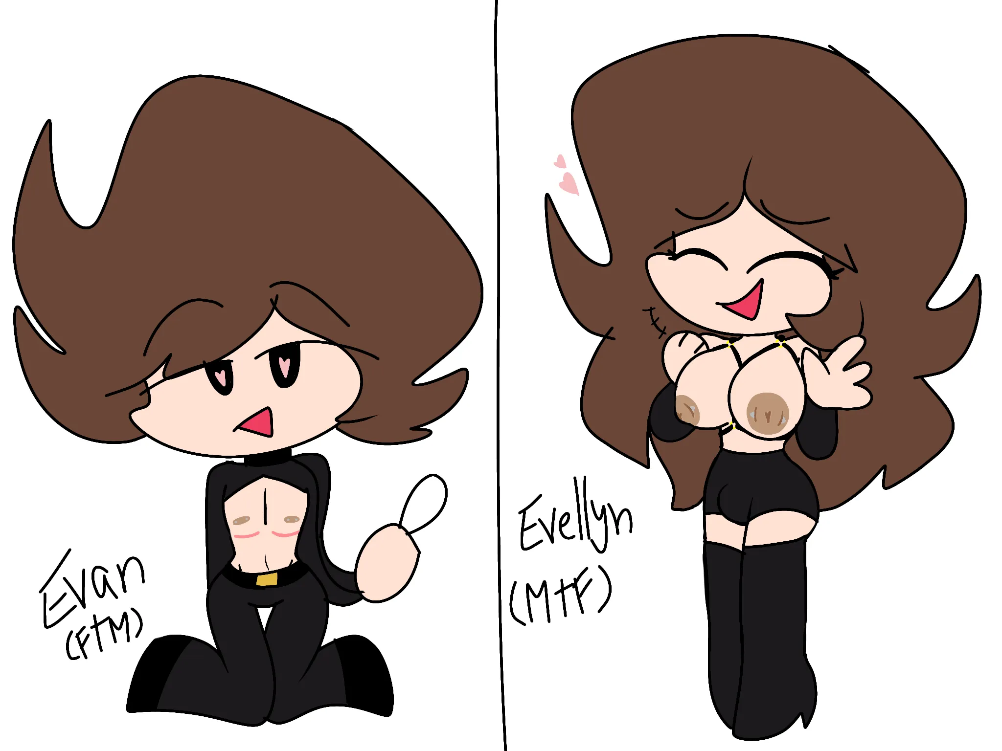 Og and Genderbent (CW: Evellyn's bulge)