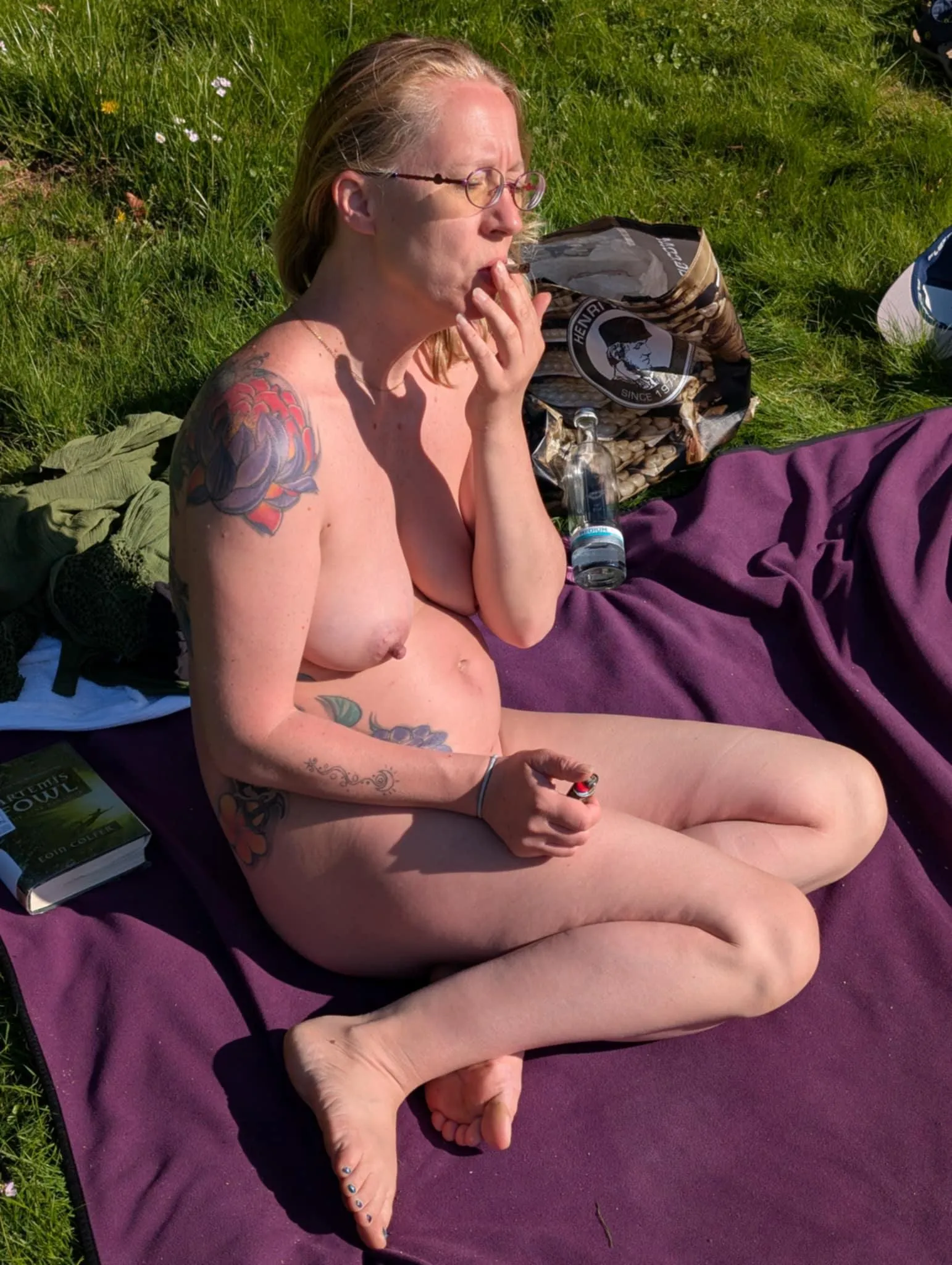 Smoking at the nude beach