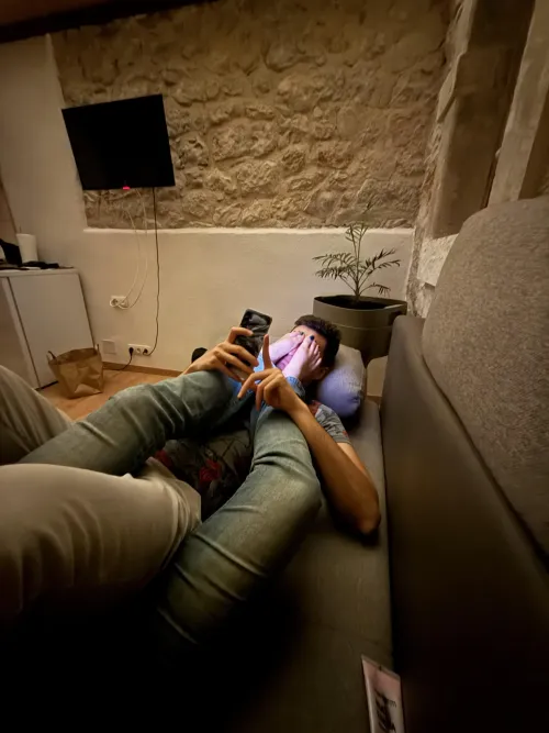 The only thing he can watch is my feet