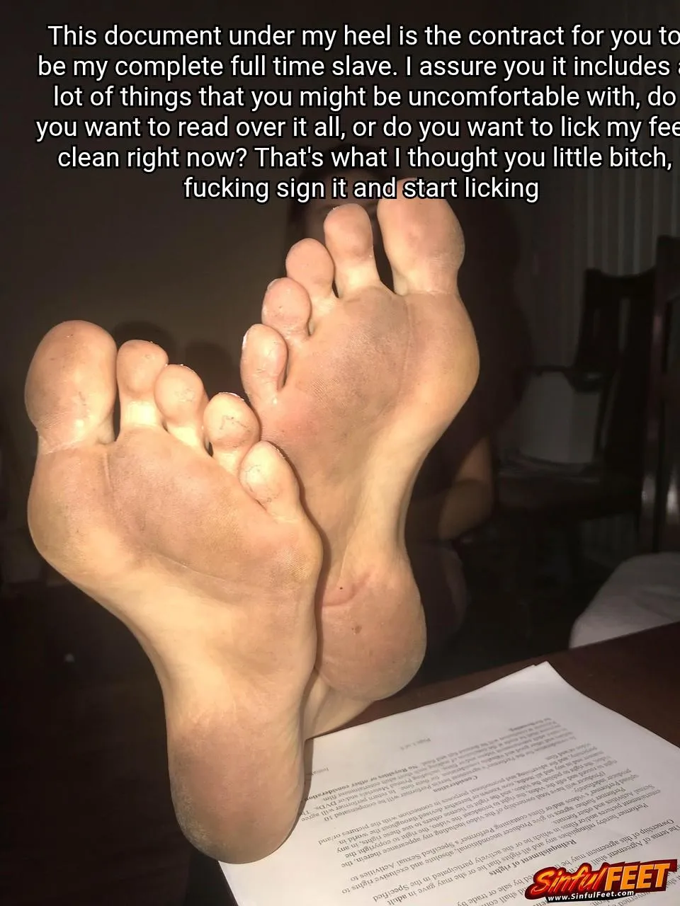 Femdom dirty feet caption [femdom] [dirty feet]