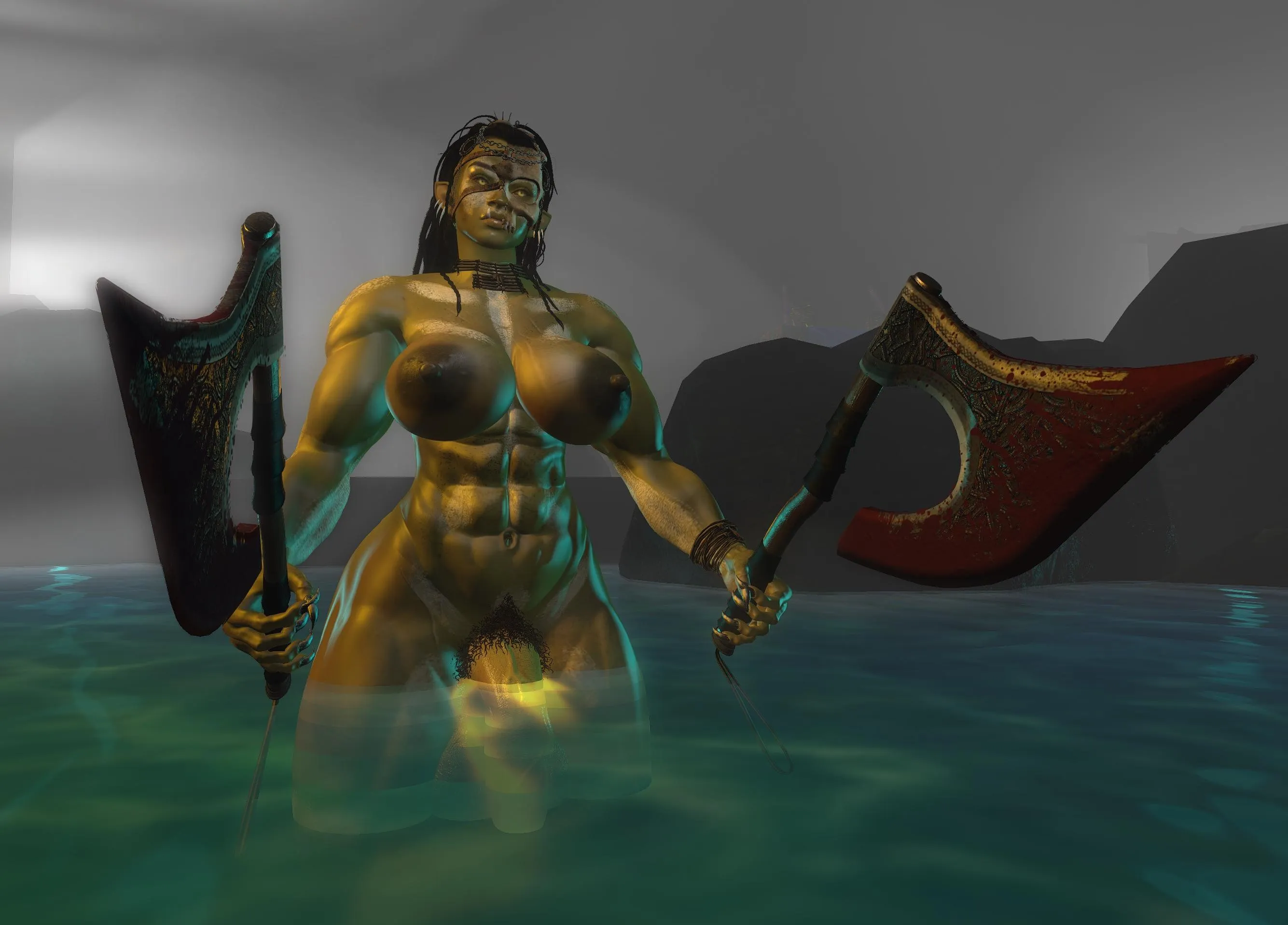 My orc OC Sezera in second life