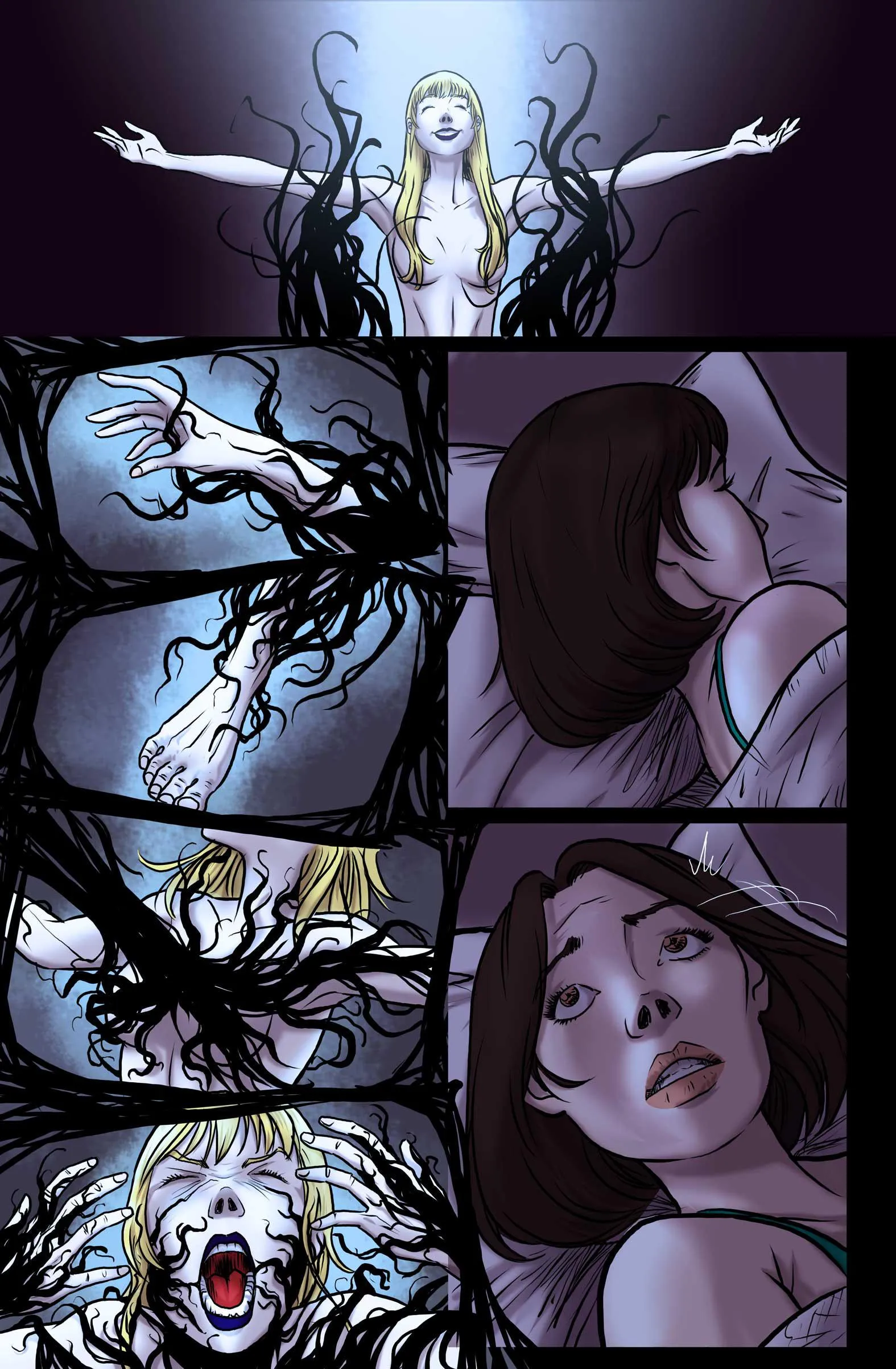 Ashley [OC] accepts the symbiote. By: Manowolvie