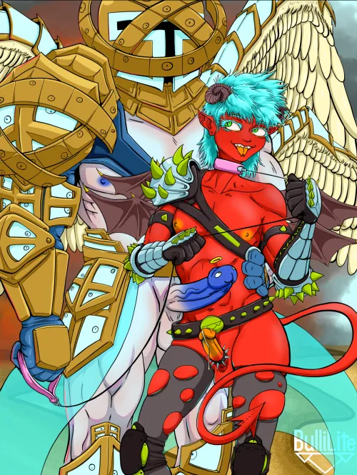 Gotta keep them Demon Brats on a tight leash [@BulliLite]