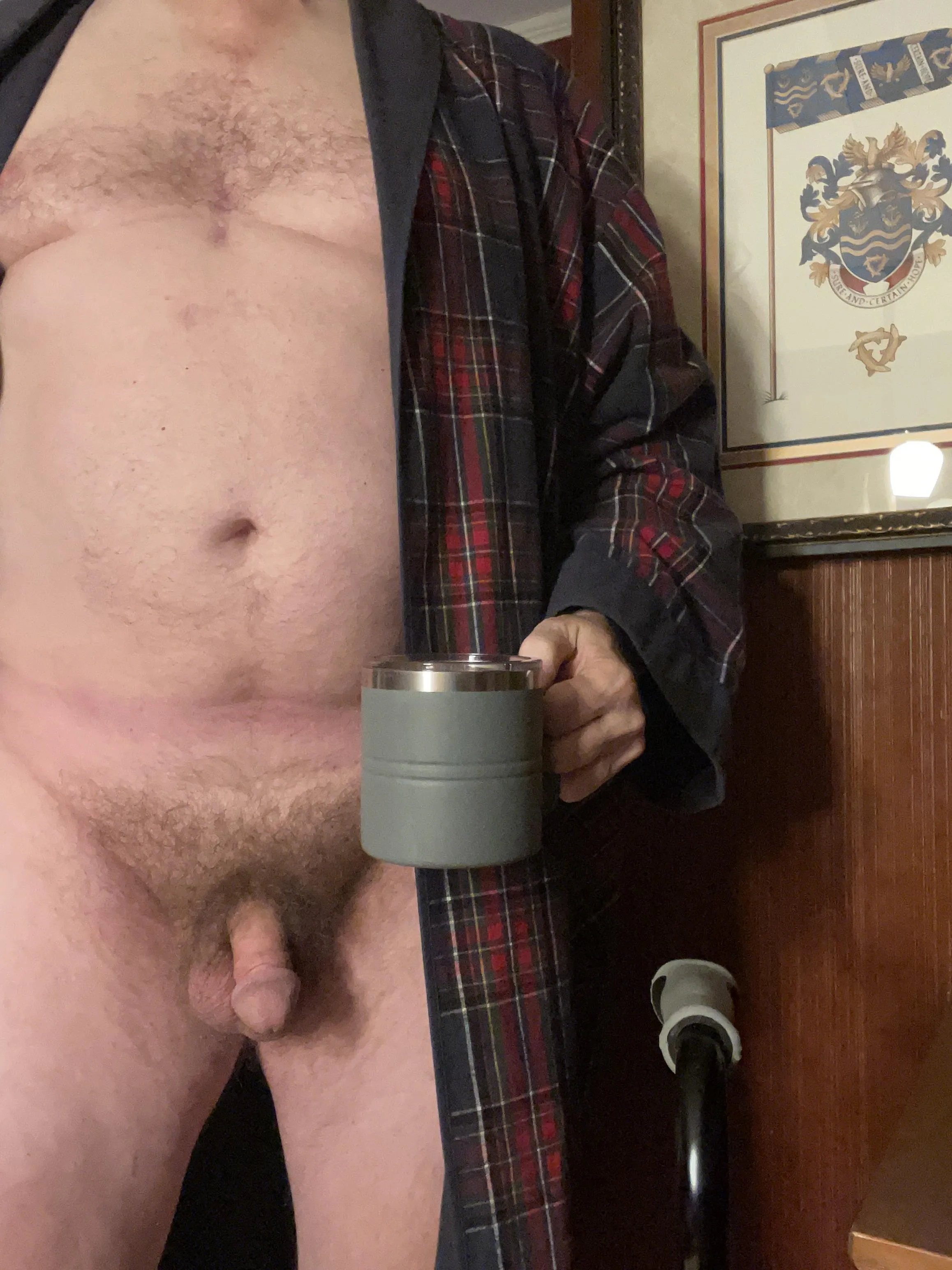 In a bathrobe for a little while