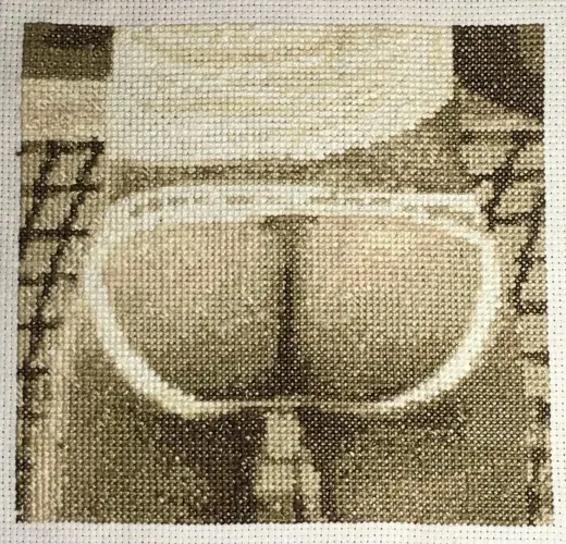 Jock in a jock, cross stitch, 2017
