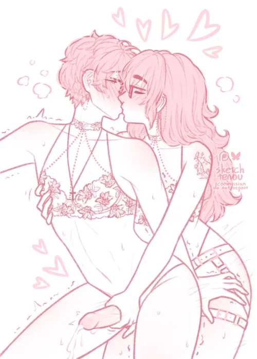 [OC] Matching lingerie and kisses from behind💕