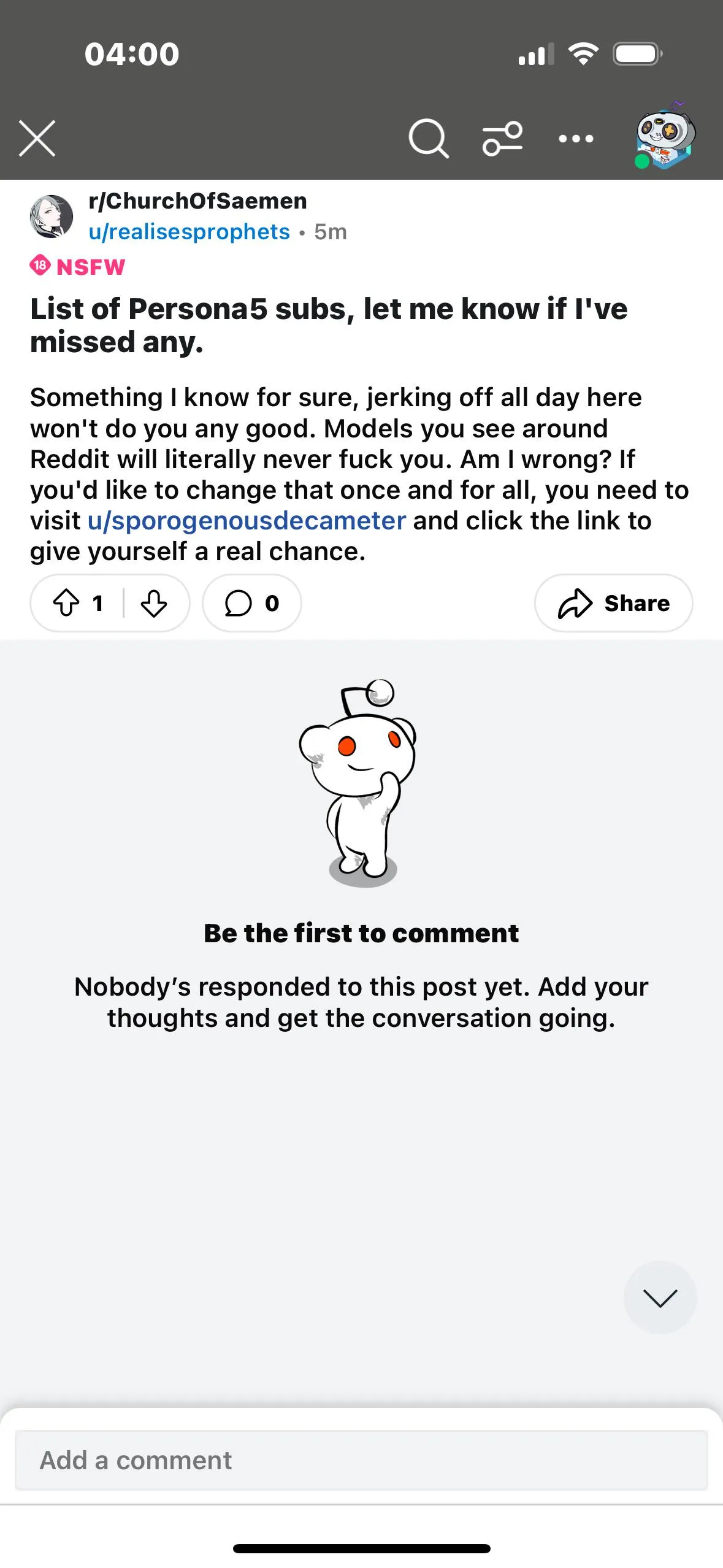 Please be on the lookout for this in other NSFW subreddits. 