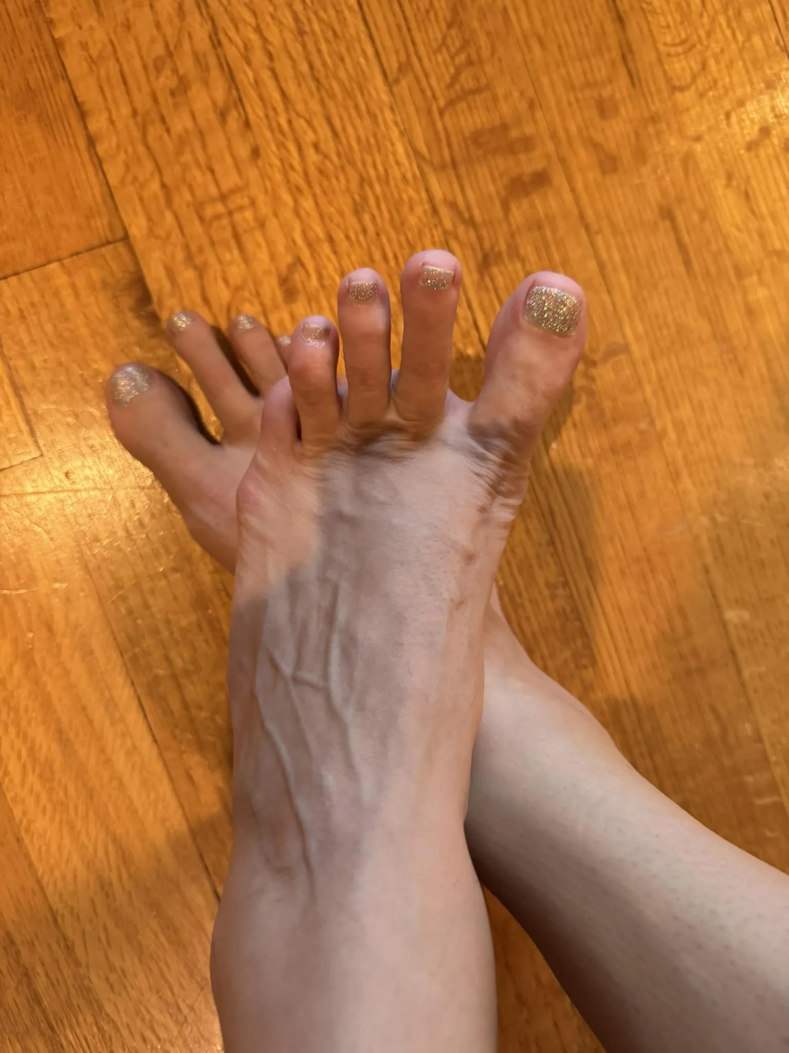 Sparkly star crossed feet