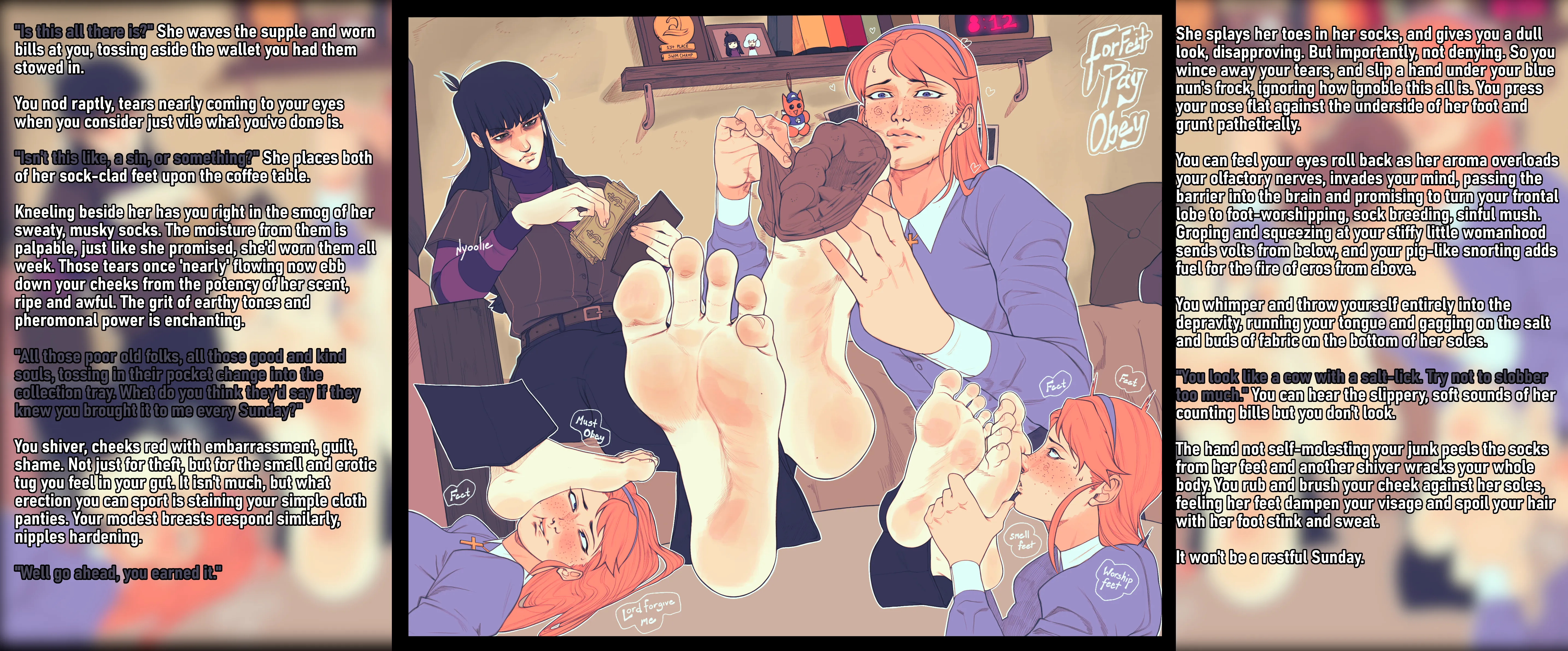 Aren't the best things in life sinful and degrading? [Sissy POV] [Findom] [Femdom] [Feet] [Scent] [Sweat] 🎨@Nyoolie