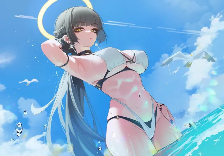 Fallen angel in a bikini