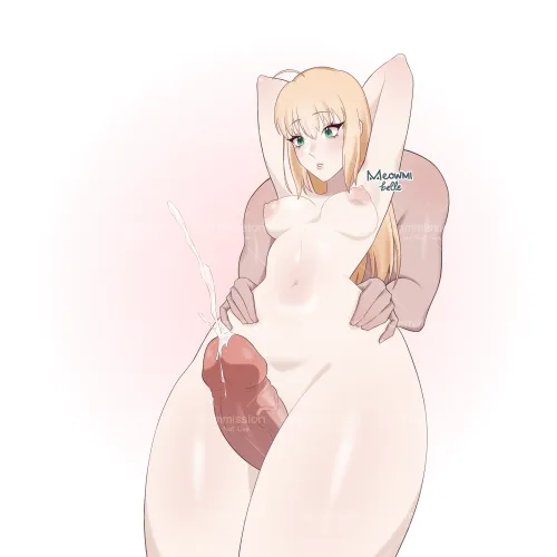 got commissioned to draw fucking Saber's sweet thick thighs 🩵*.★ (meowmibelle)