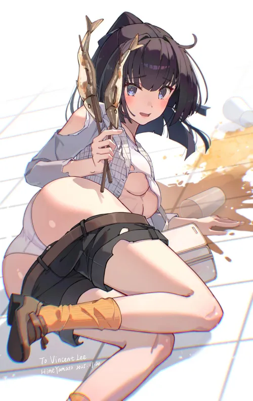Akizuki spilt her drink