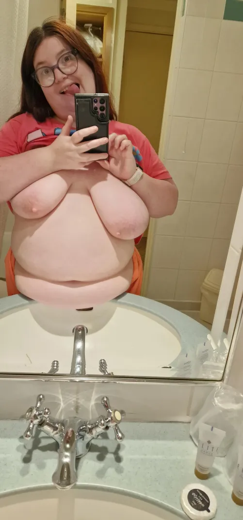 I flop mine over the sink!