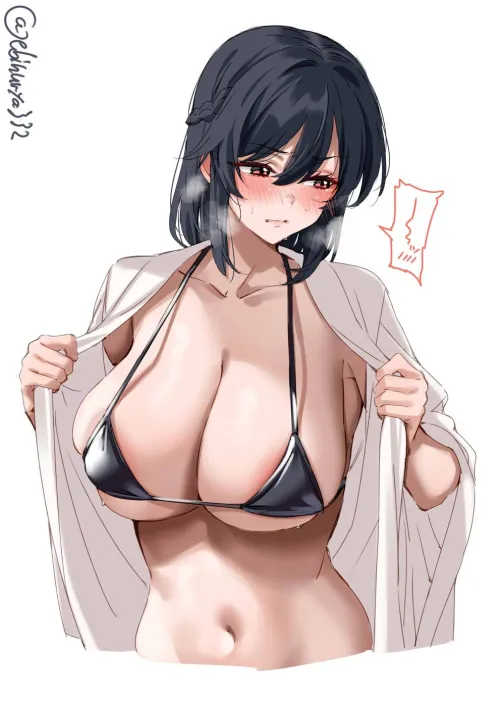 Yamashiro taking off her kimono