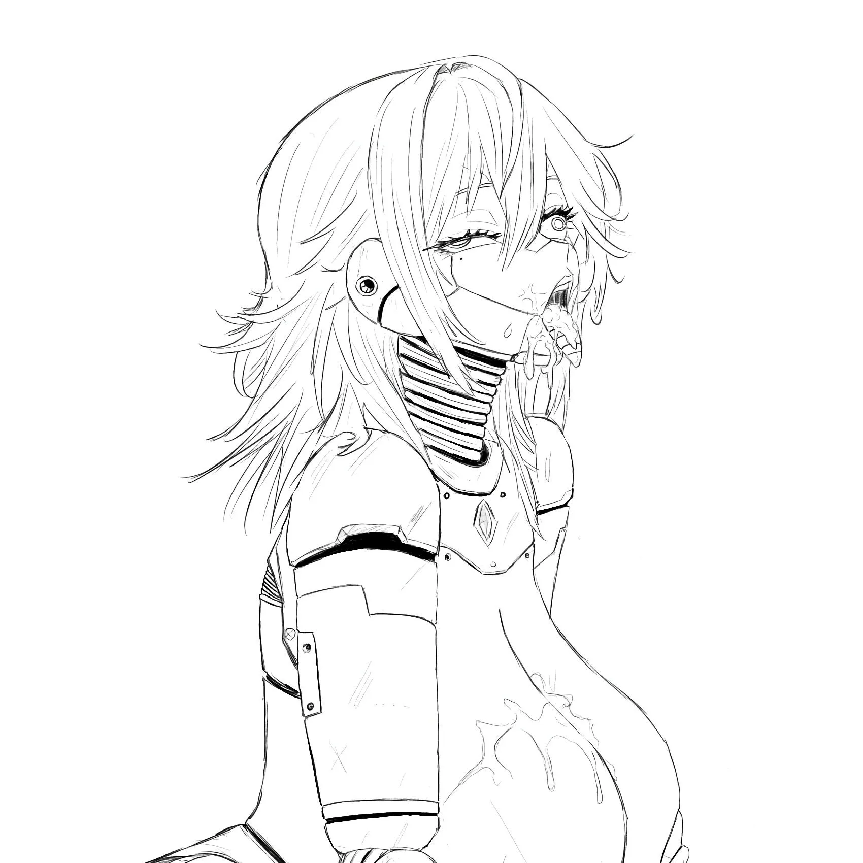 [OC] Robot Girl Malfunction (Cyborg_Hyena)