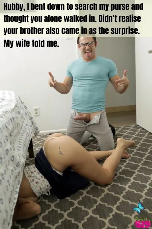 Hubby, I bent down to search my purse and thought you alone walked in. Didn't realise your brother also came in as the surprise.