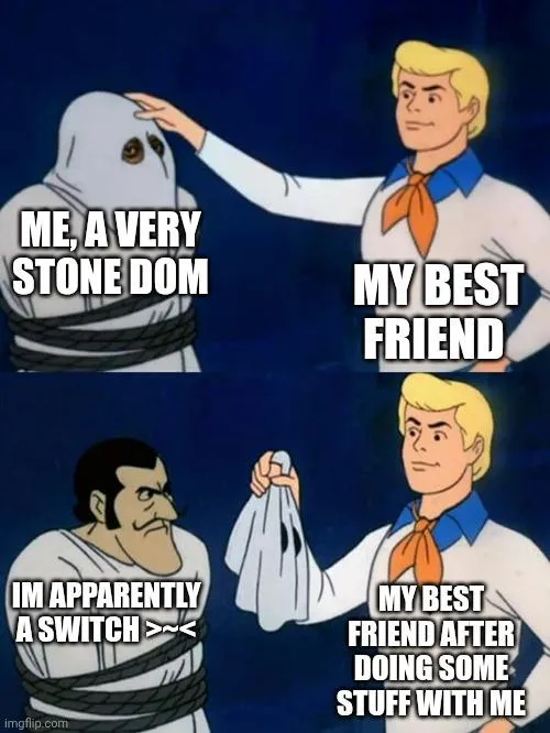 My best friend turned a Stonedom who supressed her needs and feelings into a much happier switch >~<