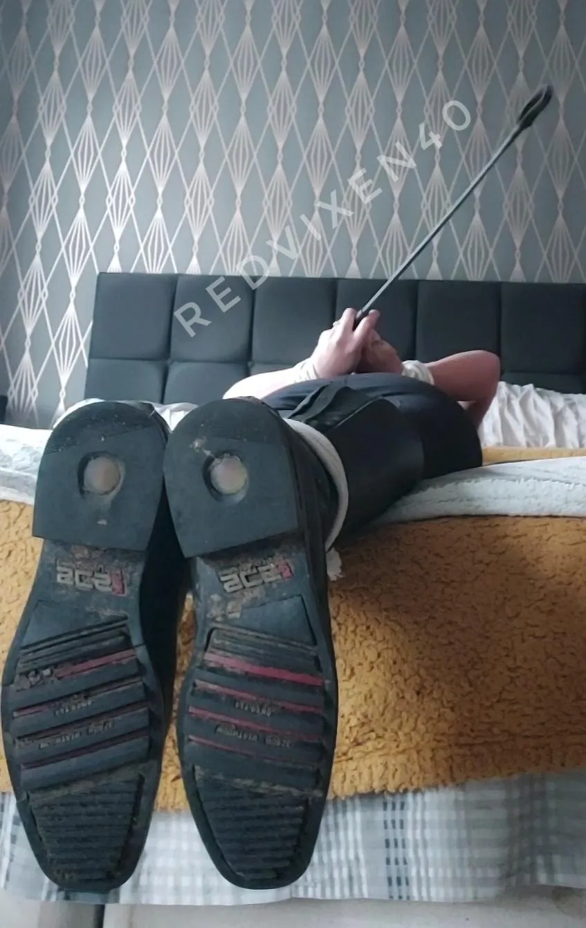 I'm a little tied up and need my boots taking off