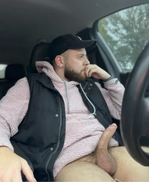 My big cock out in the grocery store parking lot