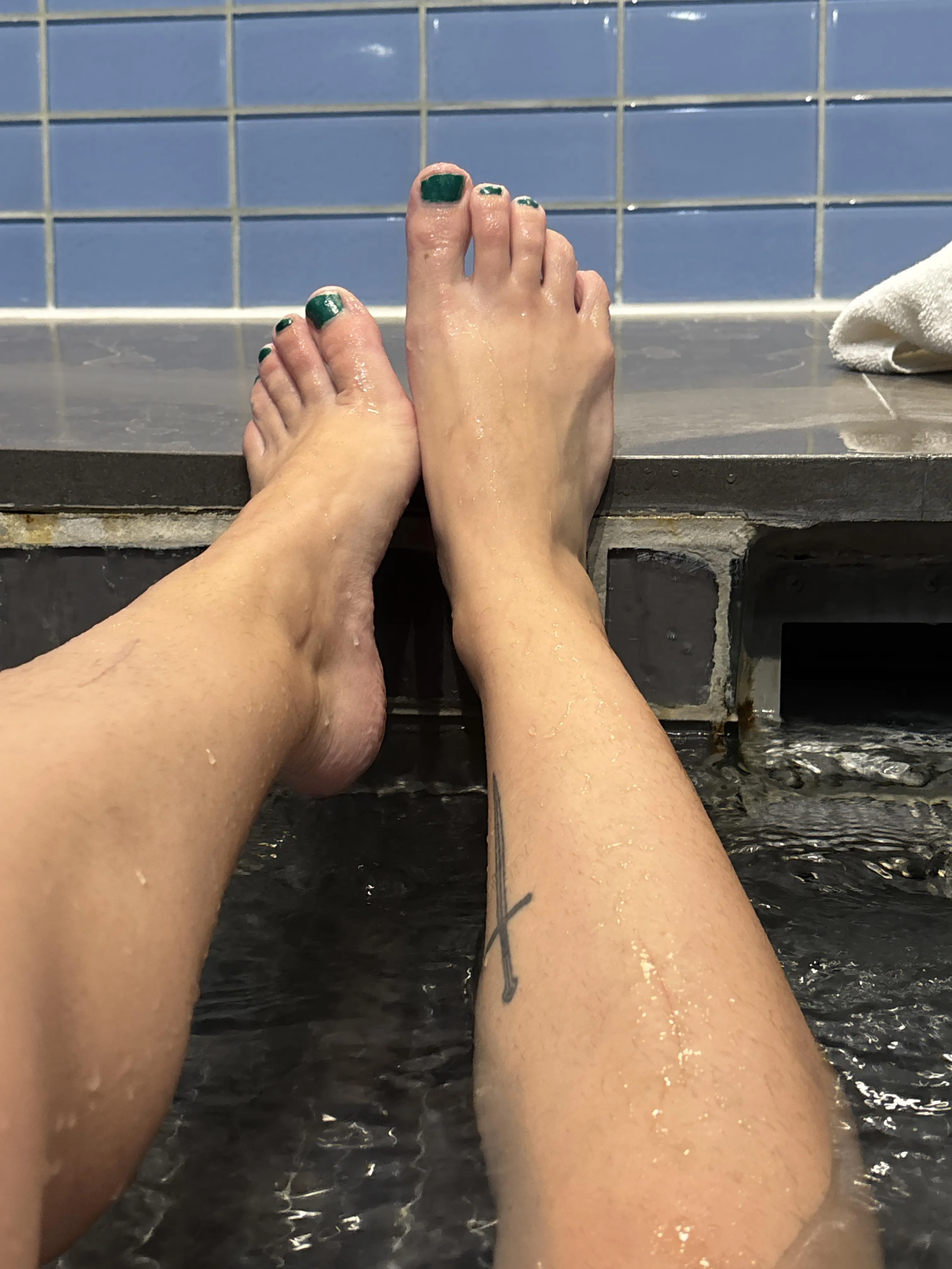 Toes getting a soak