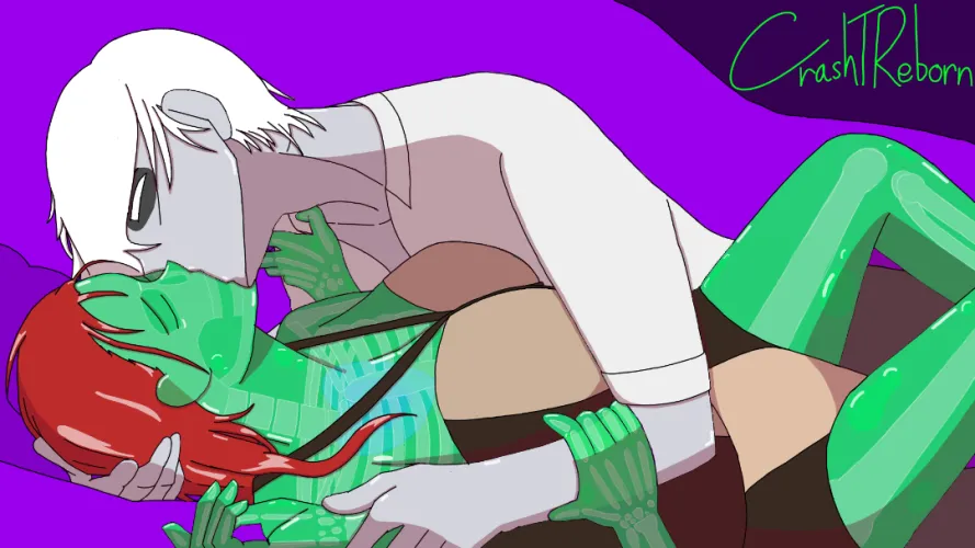 An intimate moment with a Slime Girl.