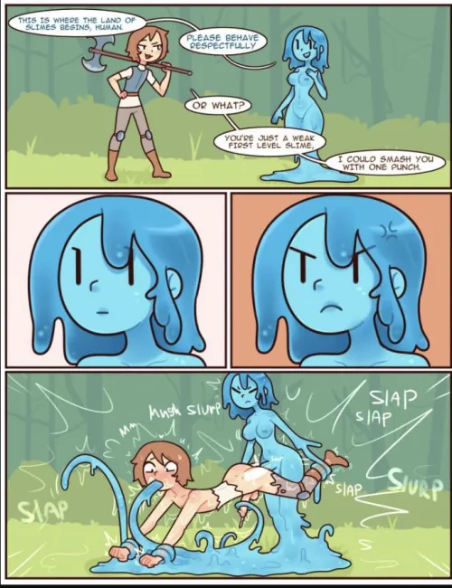 Slime girls do not tolerate rude behavior