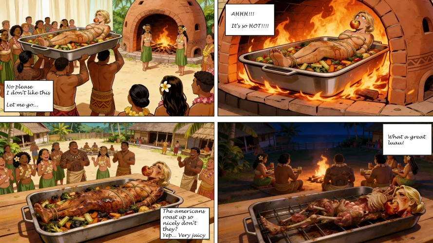 Bimbo Luau part 2/2 Thanks for updooting my AI comic, I decided to continue it.