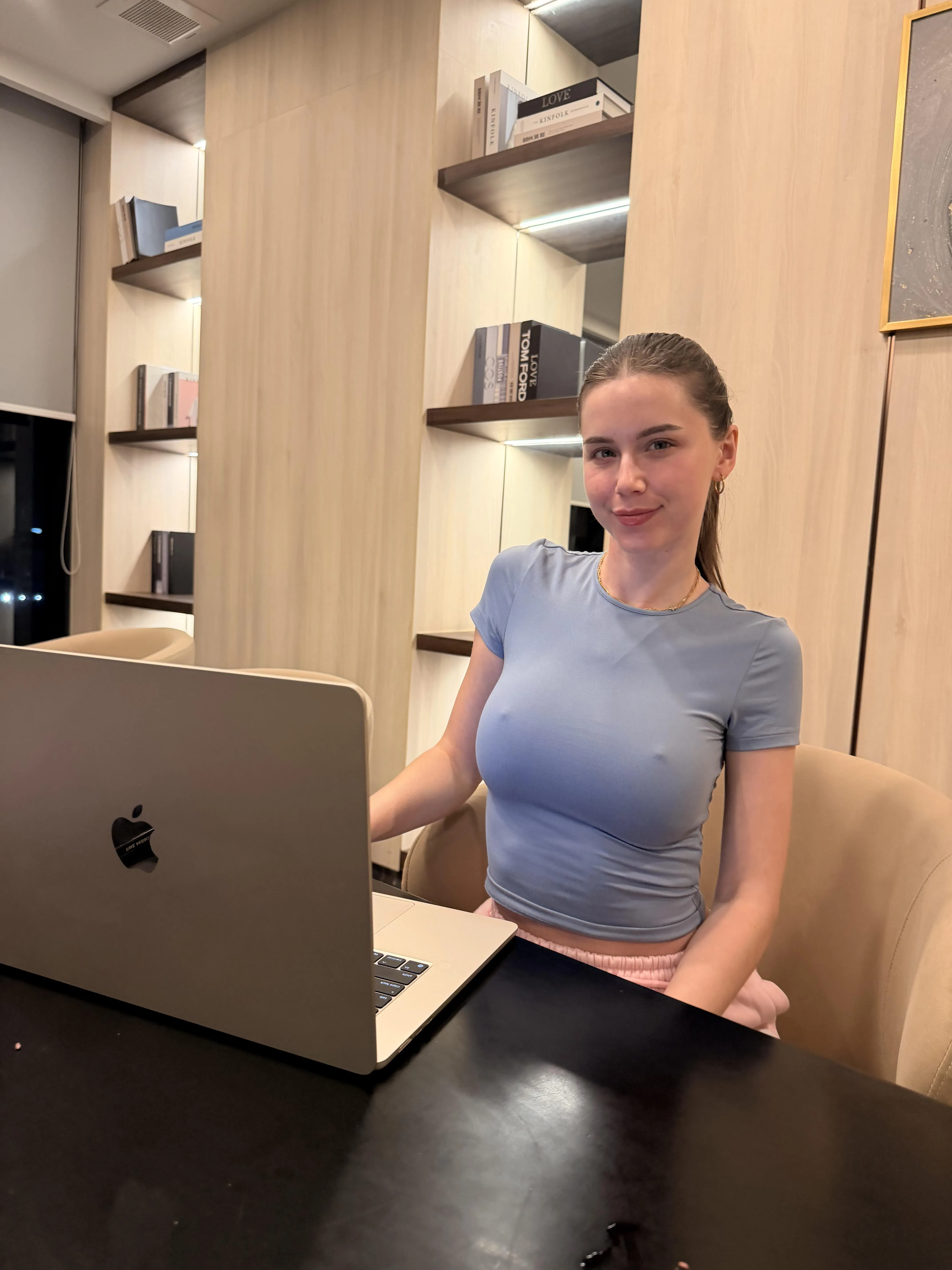 Braless in the office